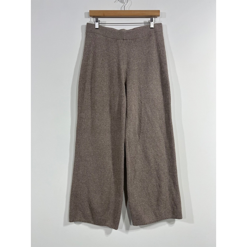 GAP Wide Leg Ribbed Knit Pants in Taupe